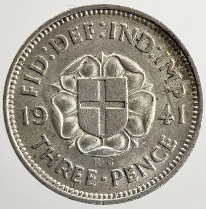 1941 George VI Threepence Silver Coin | Fine Collectable Grade