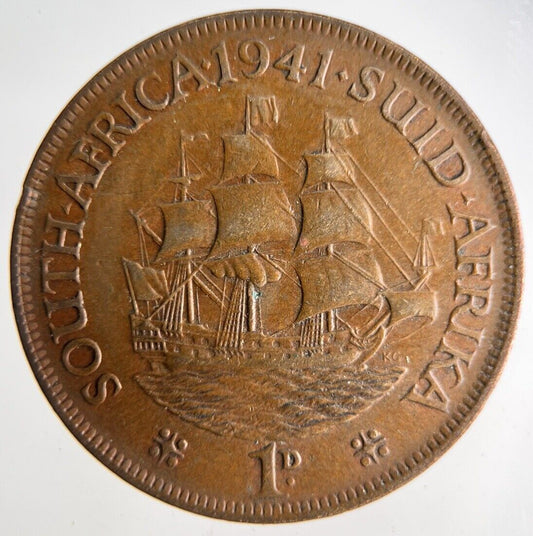 1941 South Africa One Penny Coin | Fine Collectable Grade