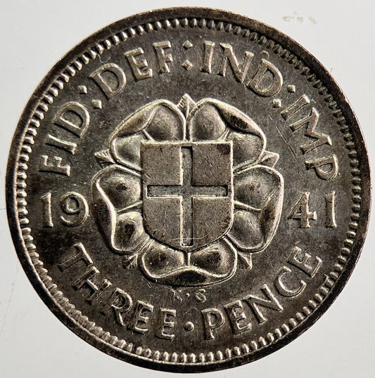 1941 George VI Threepence Silver Coin | Very High Grade | a6067