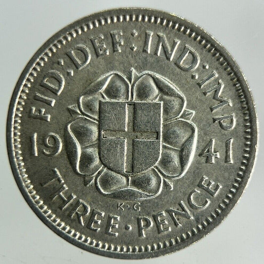 1941 George VI Threepence Silver Coin | Fine Collectable Grade