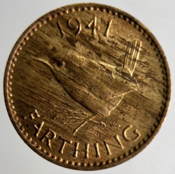 1941 George VI Wren Farthing Coin | Very High Grade