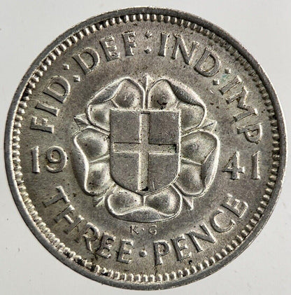 1941 George VI Threepence Silver Coin | Very High Grade