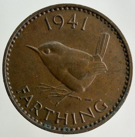 1941 George VI Wren Farthing Coin | Very High Grade
