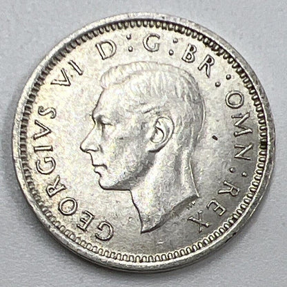 1941 George VI Threepence | British Silver Coin | Very High Grade | a1237