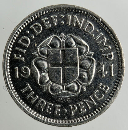 1941 George VI Threepence Silver Coin | Fine Collectable Grade