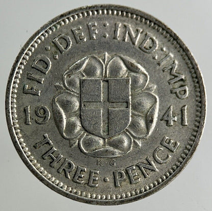 1941 George VI Threepence Silver Coin | Fine Collectable Grade