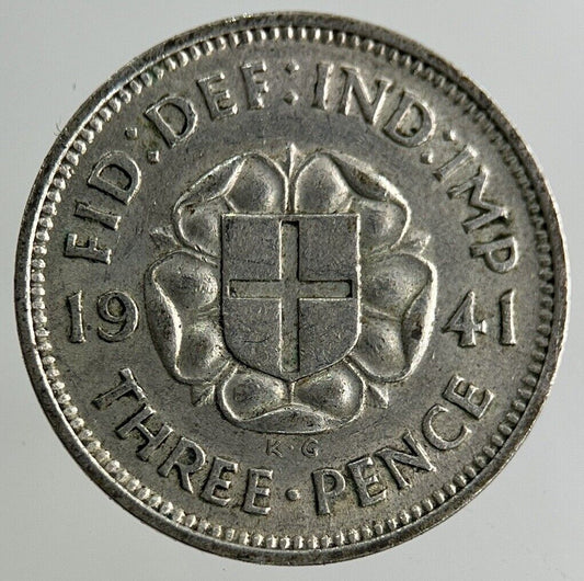1941 George VI Threepence Silver Coin | Fine Collectable Grade