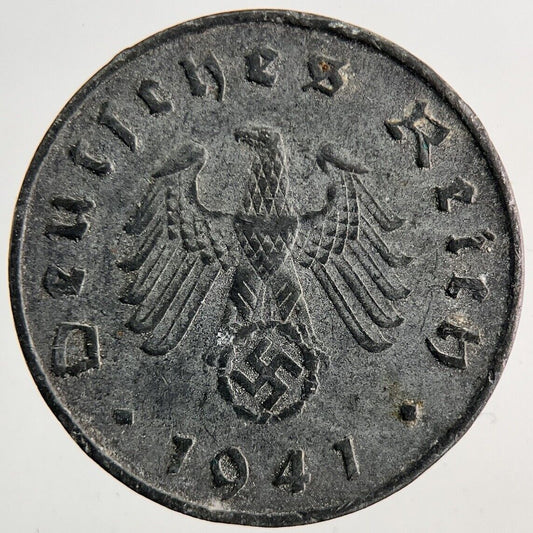 1941 Germany Nazi 10 Pfennig Coin | Very High Grade