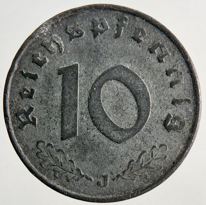1941 Germany Nazi 10 Pfennig Coin | Very High Grade