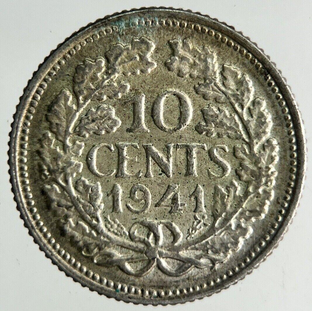 1941 Netherlands 10 Cents Silver Coin | Fine Collectable Grade