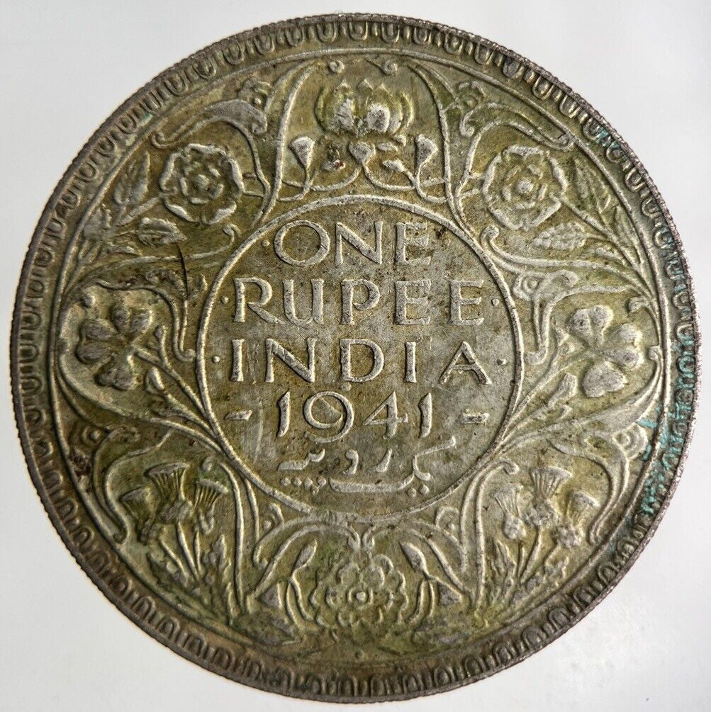 1941 India One Rupee Silver Coin | Fine Collectable Grade