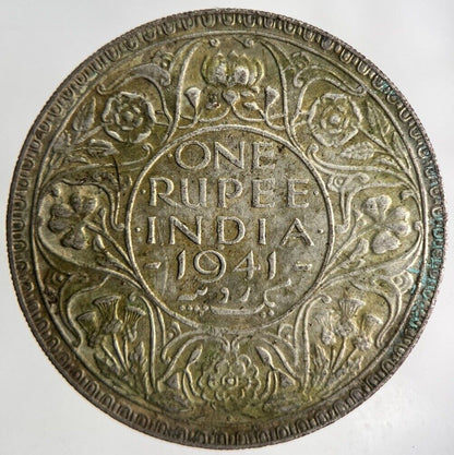 1941 India One Rupee Silver Coin | Fine Collectable Grade