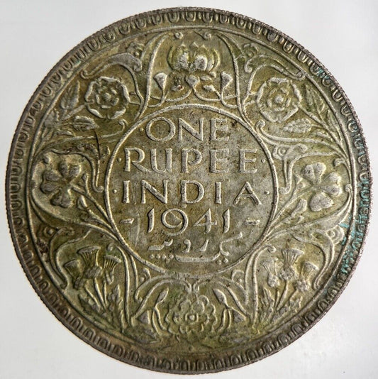1941 India One Rupee Silver Coin | Fine Collectable Grade