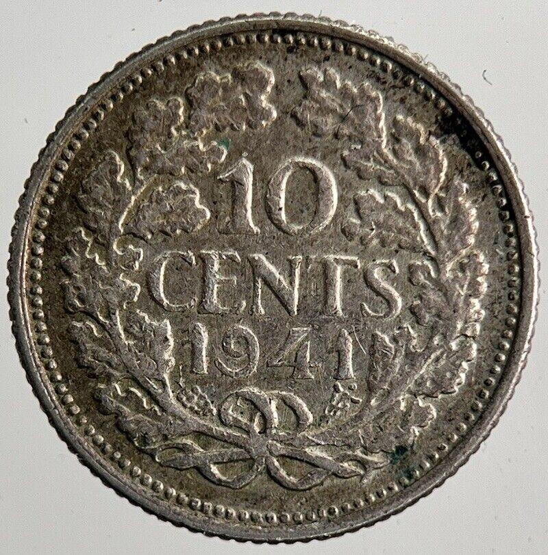 1941 Netherlands 10 Cents Silver Coin | Fine Collectable Grade | a6515