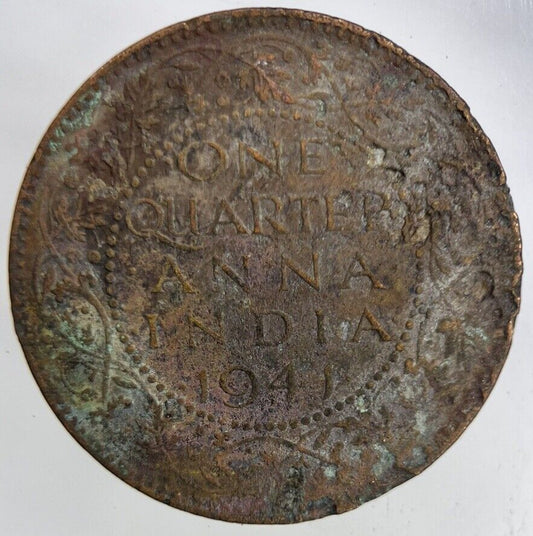 1941 India 1/4 Quarter Anna Coin | Collectable Grade