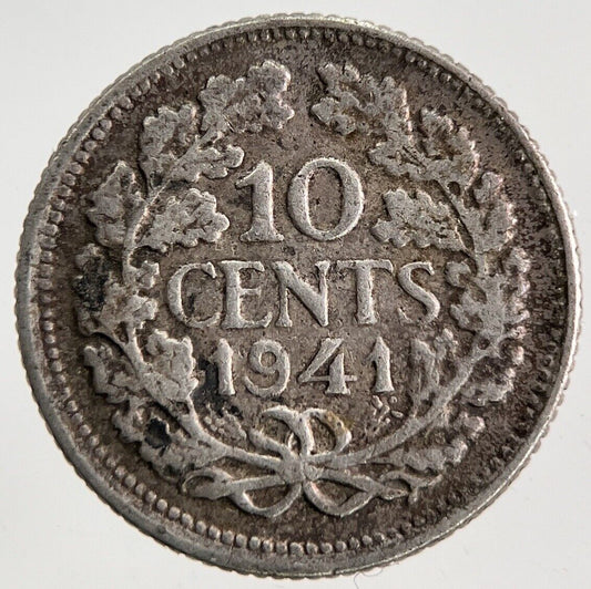 1941 Netherlands 10 Cents Silver Coin | Fine Collectable Grade