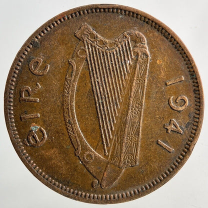 1941 Irish Half-Penny Coin | Very High Grade