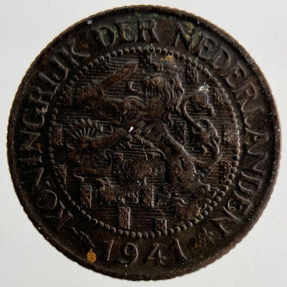 1941 Netherlands 1 Cent Coin | Fine Collectable Grade