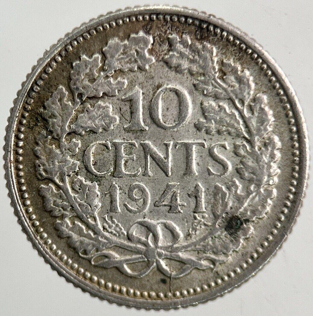 1941 Netherlands 10 Cents Silver Coin | Fine Collectable Grade