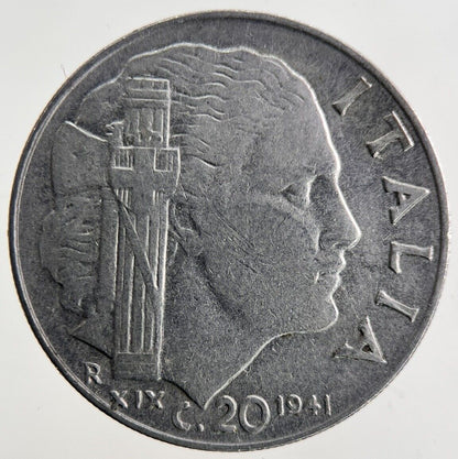 1941 Italy 20 Centesimi Coin | Fine Collectable Grade