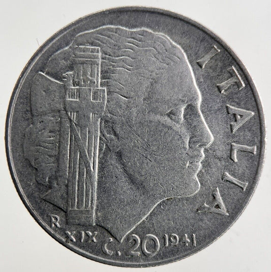 1941 Italy 20 Centesimi Coin | Fine Collectable Grade
