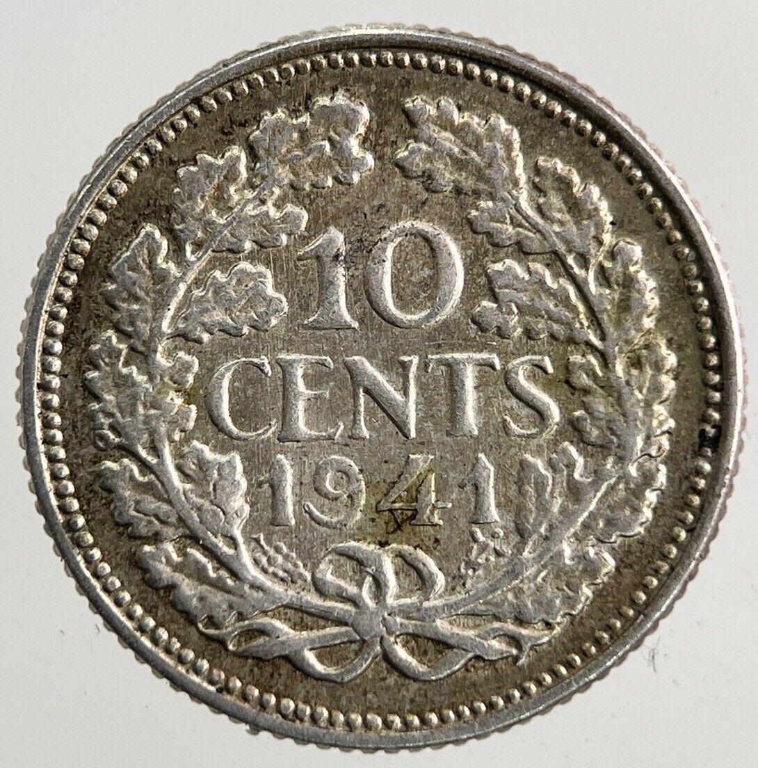 1941 Netherlands 10 Cents Silver Coin | Fine Collectable Grade