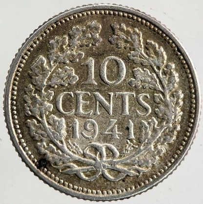 1941 Netherlands 10 Cents Silver Coin | Fine Collectable Grade