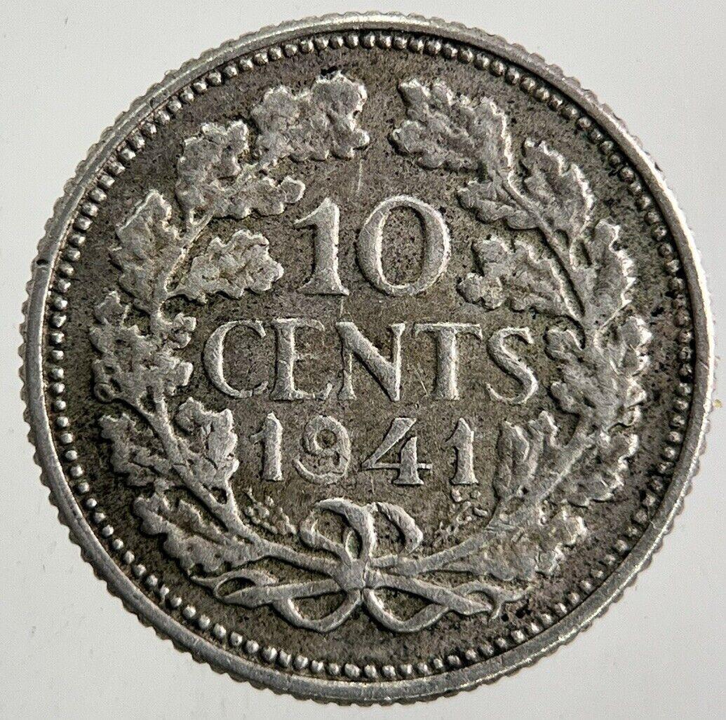 1941 Netherlands 10 Cents Silver Coin | Fine Collectable Grade