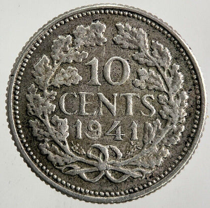 1941 Netherlands 10 Cents Silver Coin | Fine Collectable Grade