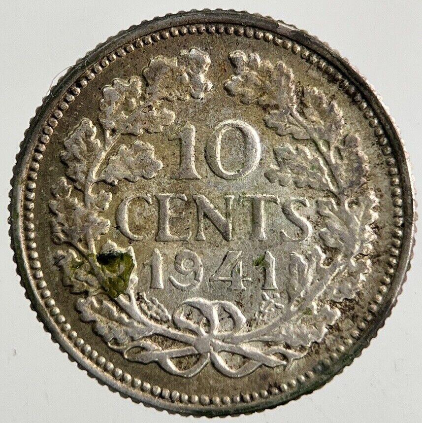 1941 Netherlands 10 Cents Silver Coin | Fine Collectable Grade