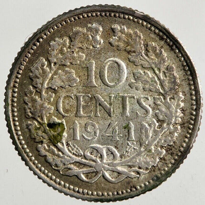 1941 Netherlands 10 Cents Silver Coin | Fine Collectable Grade