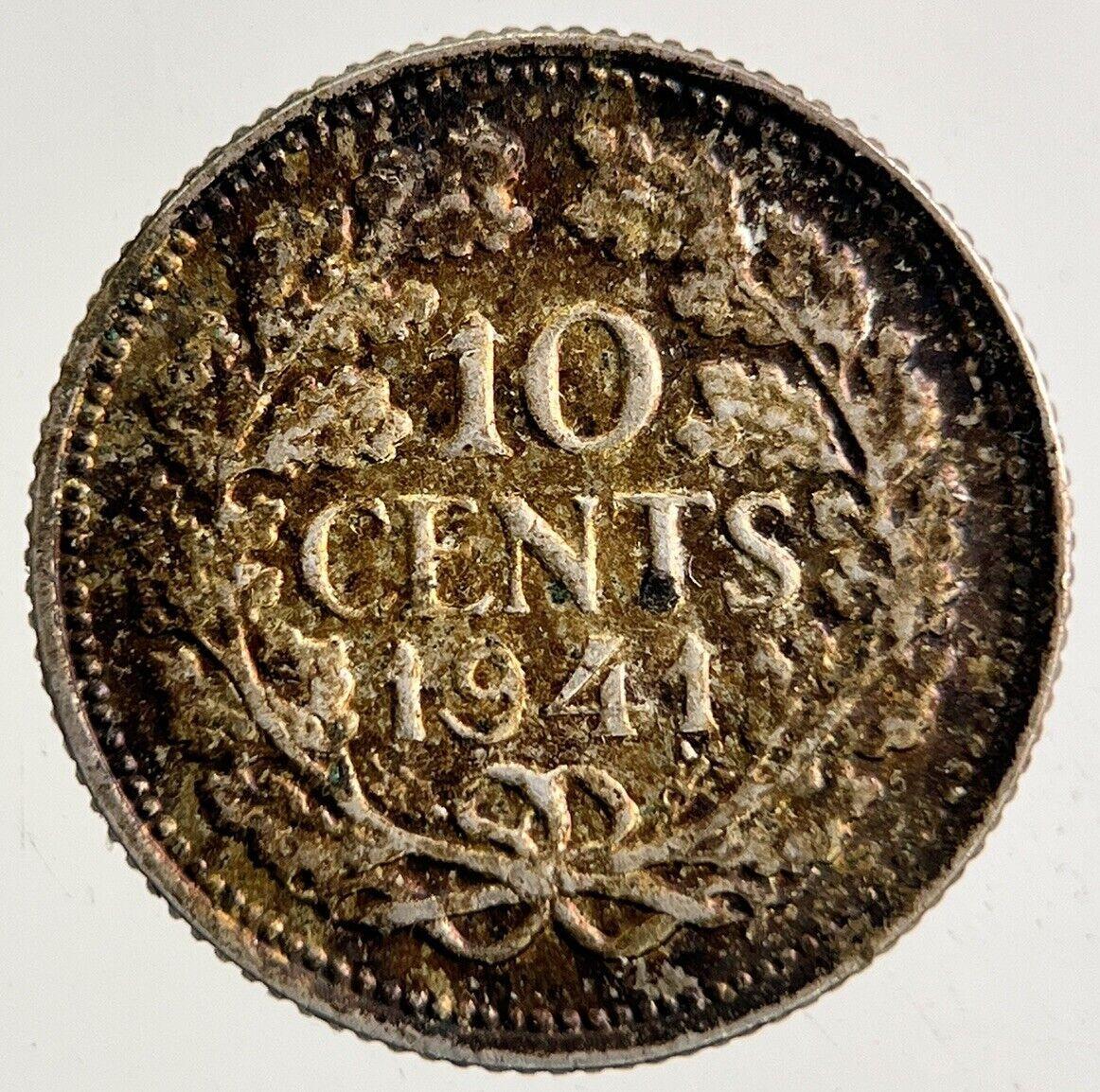 1941 Netherlands 10 Cents Silver Coin | Fine Collectable Grade