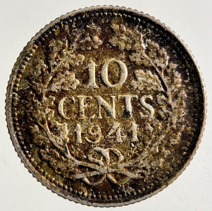 1941 Netherlands 10 Cents Silver Coin | Fine Collectable Grade