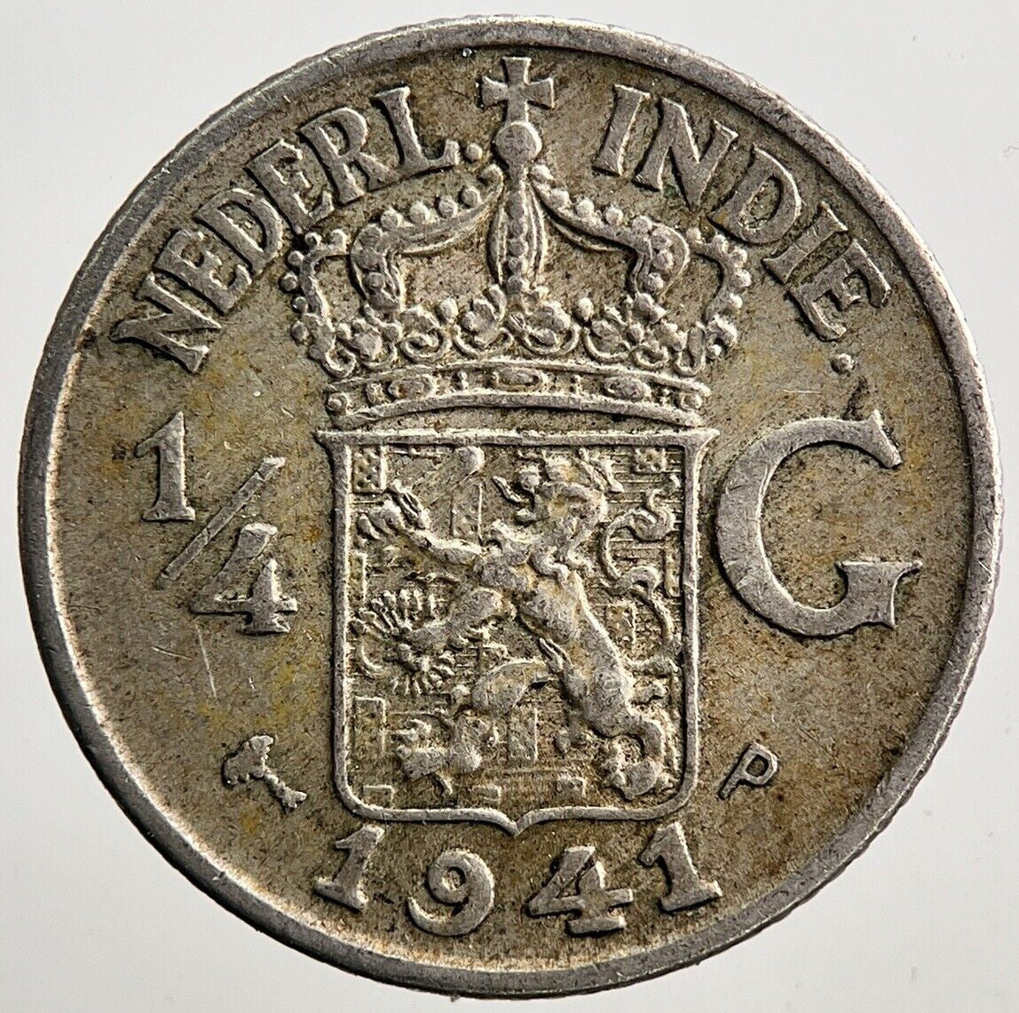 1941 Netherlands Indie 1/4 Silver Coin | Fine Collectable Grade | a3759