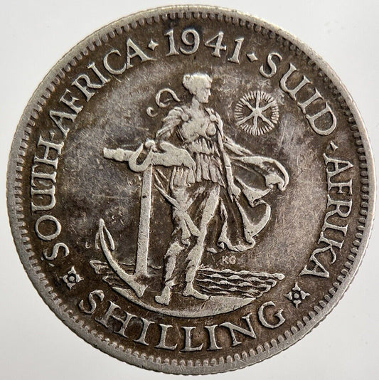 1941 South Africa Shilling Silver Coin | Fine Collectable Grade | a5676