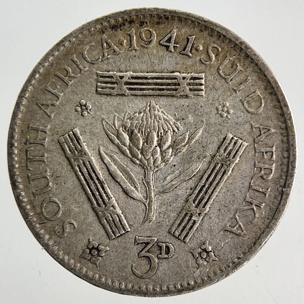 1941 South Africa Threepence Silver Coin | Fine Collectable Grade