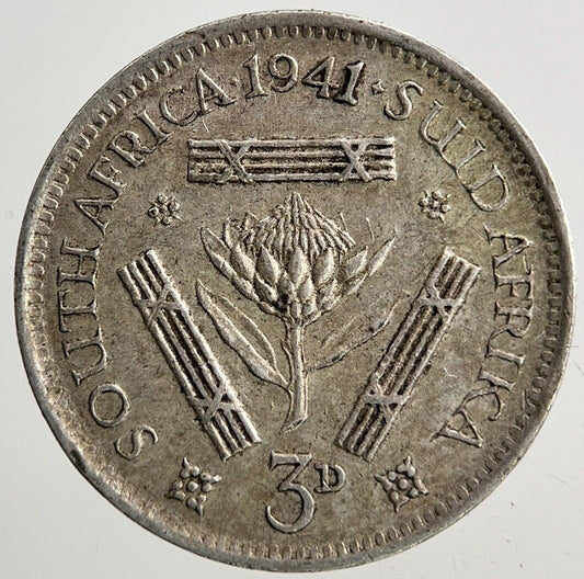 1941 South Africa Threepence Silver Coin | Very High Grade