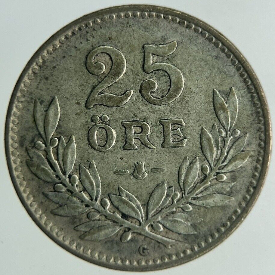 1941 Sweden 25 Ore Silver Coin | Fine Collectable Grade
