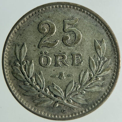 1941 Sweden 25 Ore Silver Coin | Fine Collectable Grade