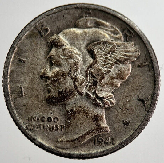 1941 US USA Mercury Dime Silver Coin | Fine Collectable Grade | a8535