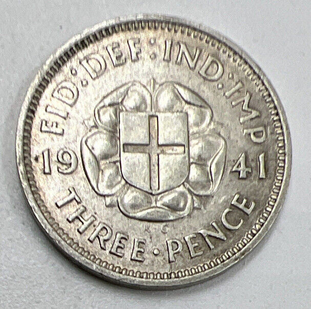 1941 Threepence | British Silver Coin | George VI | Very Fine Grade | a734