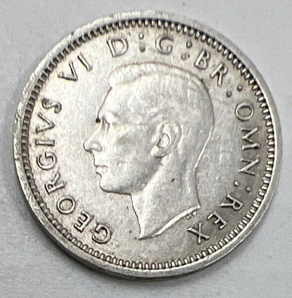 1941 Threepence | British Silver Coin | George VI | Very Fine Grade | a734