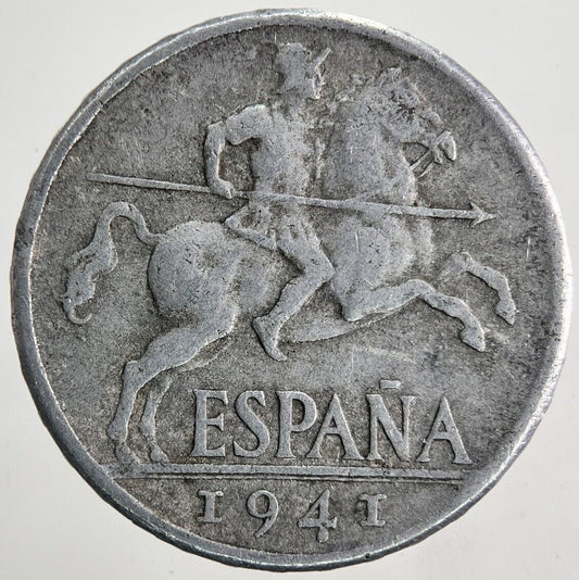 1941 Spain Diez 10 Cents Centimos Coin | Fine Collectable Grade | a6660