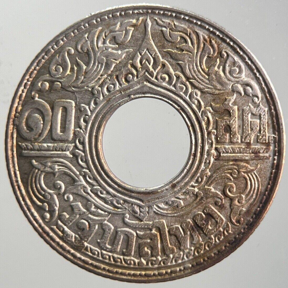 1941 Thailand Thai 10 Satang Rama VIII Silver Coin | Very High Grade | a4302