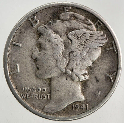 1941 US USA Mercury Dime Silver Coin | Fine Collectable Grade