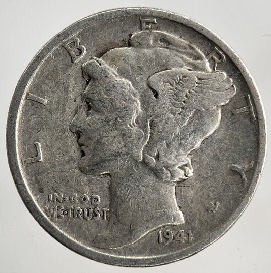 1941 US USA Mercury One Dime Silver Coin | Collectable Grade