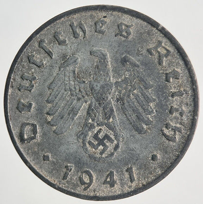 1941-A Germany Nazi 10 Pfennig Coin | Fine Collectable Grade | a1902