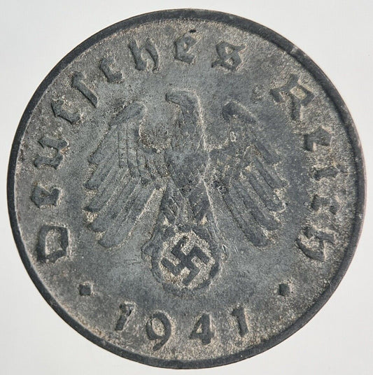 1941-A Germany Nazi 10 Pfennig Coin | Fine Collectable Grade | a1902