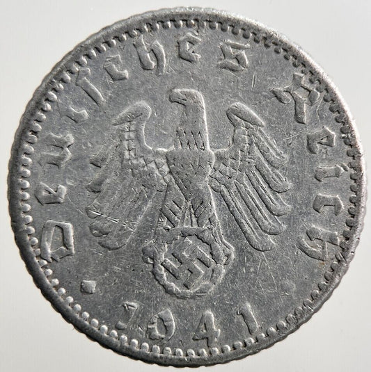 1941-A Nazi Germany 50 Pfennig Coin | Collectable Grade | a3976