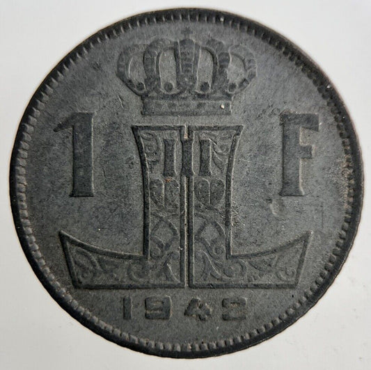 1942 Belgium 1 Franc Coin | Fine Collectable Grade
